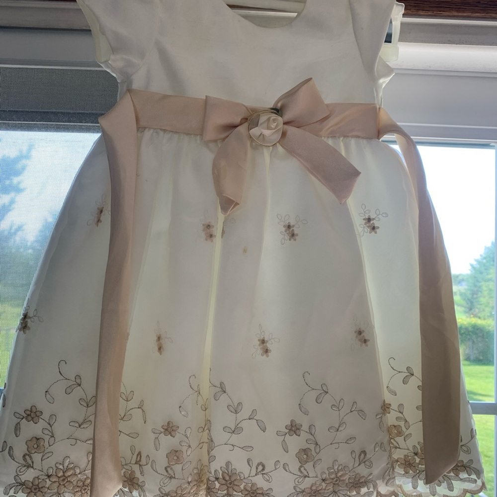 Youngland Cream Baby Dress - Picture 2 of 2